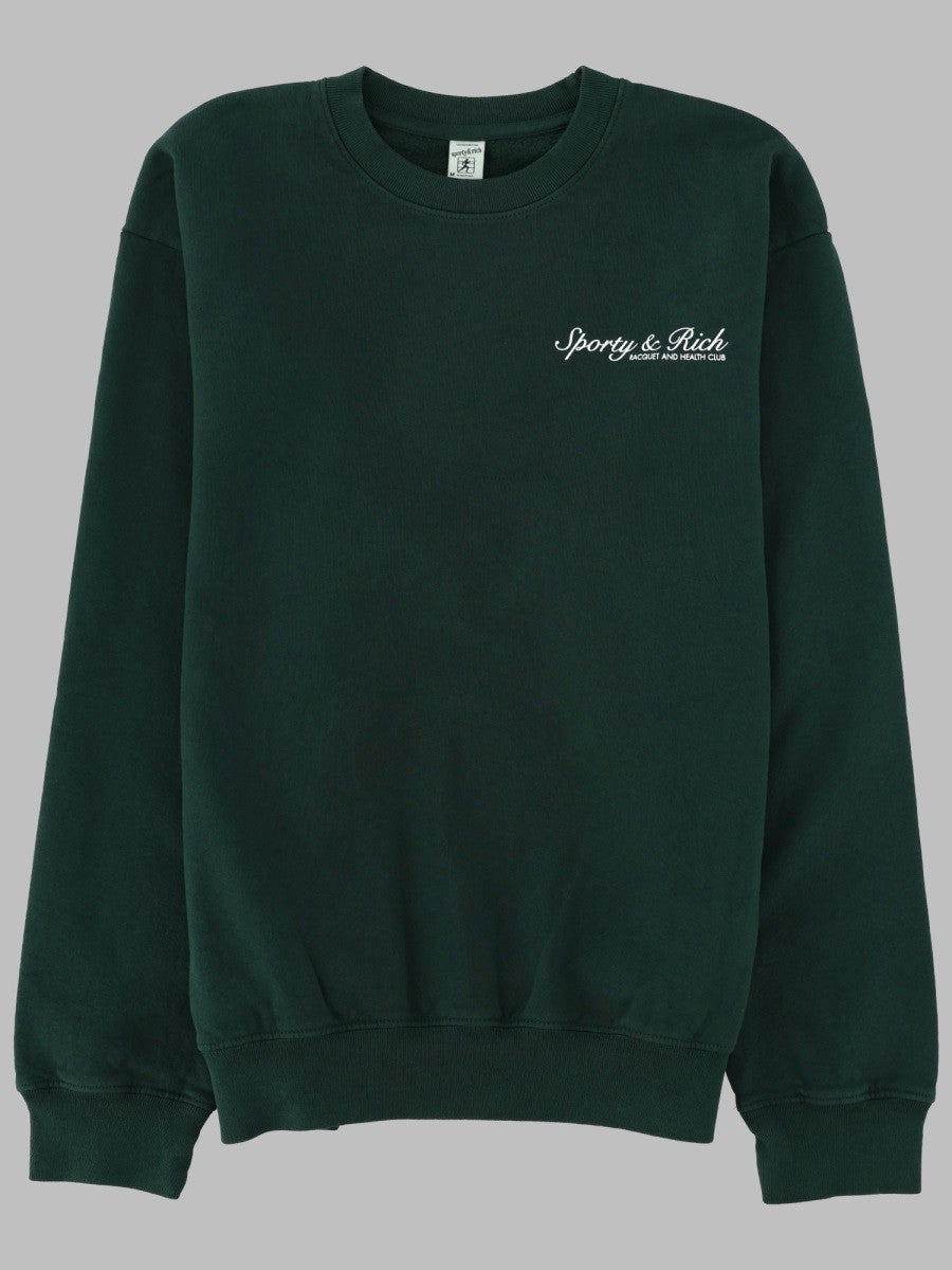 Sporty &amp; Rich Unisex Felpa Girocollo Con Green
