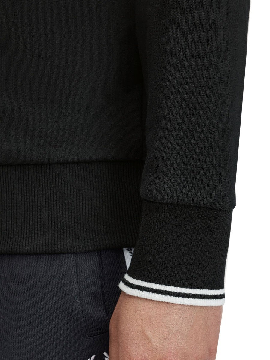 Fred Perry Men's Cotton Mezza Zip Sweatshirt Black