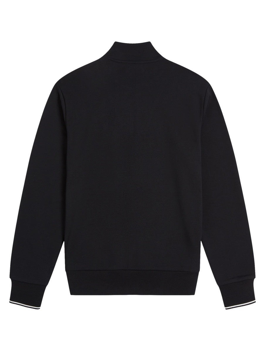 Fred Perry Men's Cotton Mezza Zip Sweatshirt Black