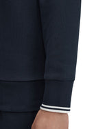 Fred Perry Men's Cotton Mezza Zip Sweatshirt Blue