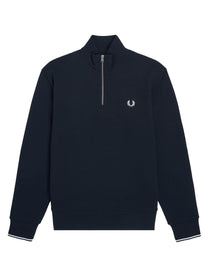 Fred Perry Men's Cotton Mezza Zip Sweatshirt Blue