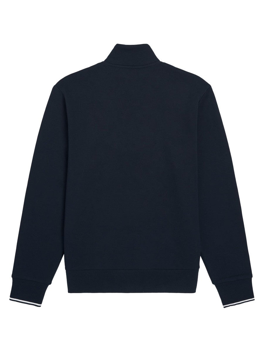 Fred Perry Men's Cotton Mezza Zip Sweatshirt Blue