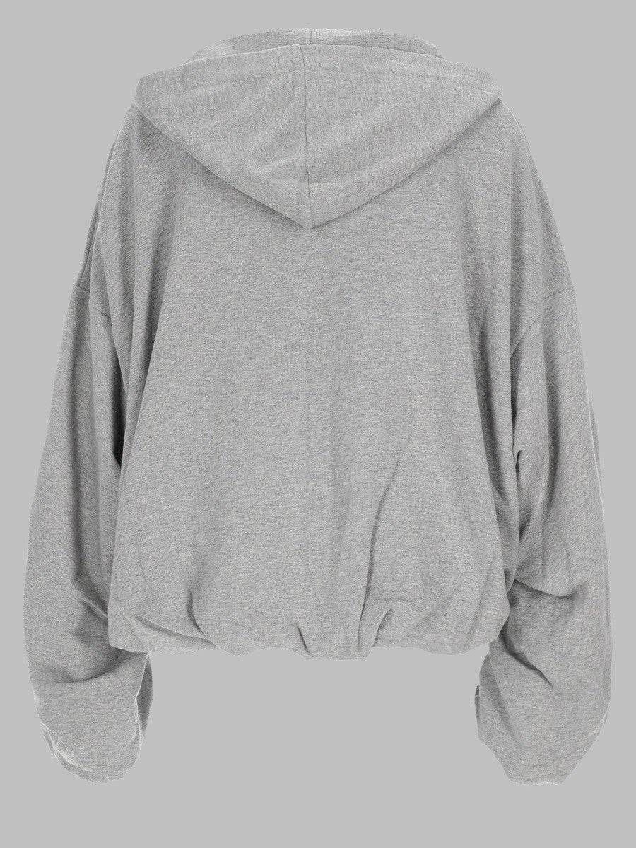 Dries Van Noten Women's Felpa in Cotone Con Zip Grey