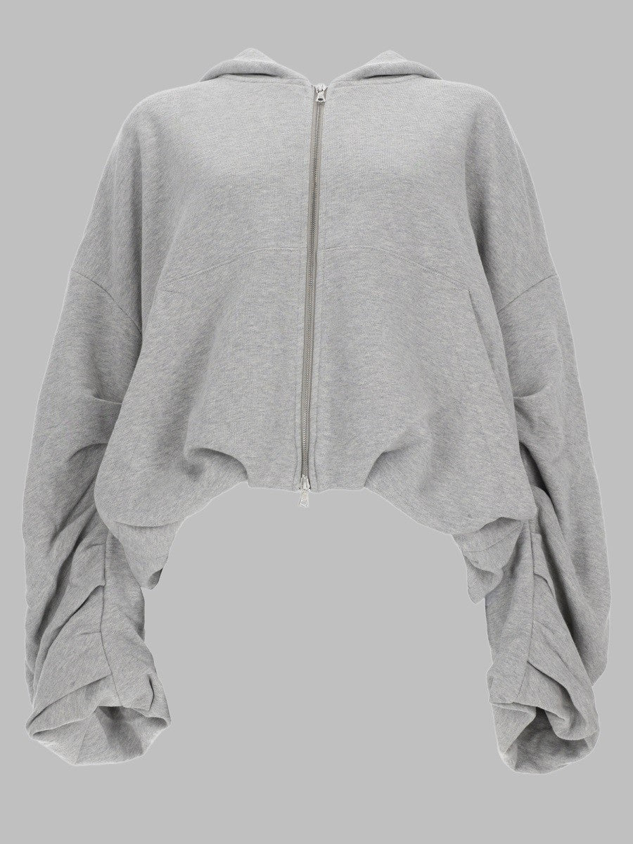 Dries Van Noten Women's Felpa in Cotone Con Zip Grey