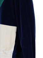 Valentino Men's Zip Jersey Cotton Sweatshirt Blue, view 3