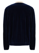 Valentino Men's Zip Jersey Cotton Sweatshirt Blue, view 2