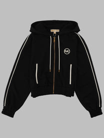 Michael Kors Women's Felpa in Piqué Con Zip Black