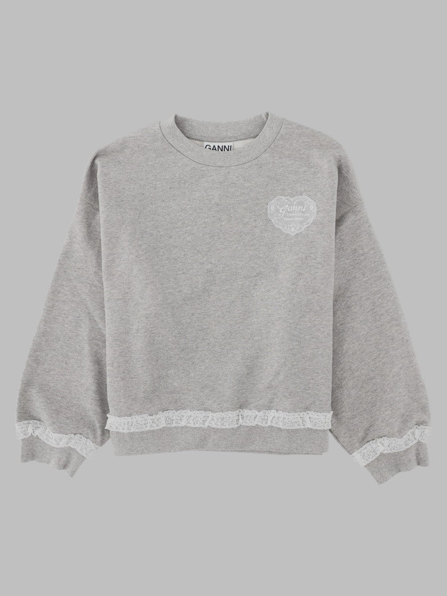 Ganni Women's Felpa Isoli Con Patch Grey