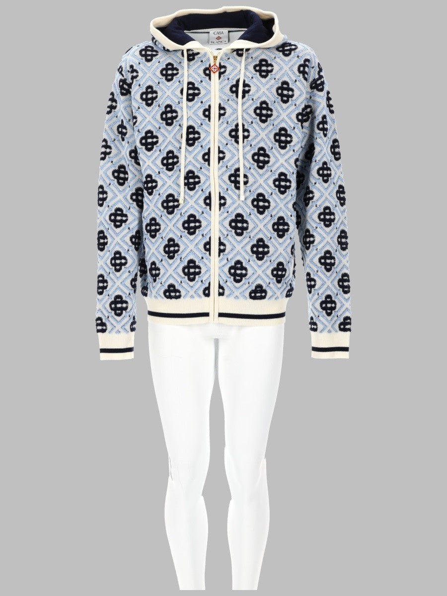 Casablanca Men's Felpa Monogram Con Cappuccio Zip Multicolor