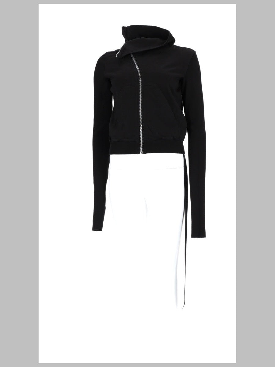 DRKSHDW Women's Felpa Mountain Con Zip Asimmetrica Black