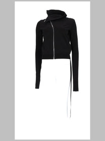DRKSHDW Women's Felpa Mountain Con Zip Asimmetrica Black
