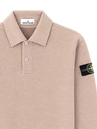 Stone Island Men's Oversize Sweatshirt with Collar Polo Beige, view 3