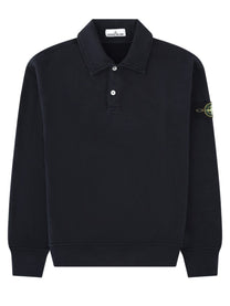 Stone Island Men's Oversize Sweatshirt with Collar Polo Blue