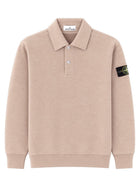 Stone Island Men's Oversize Sweatshirt with Collar Polo Beige