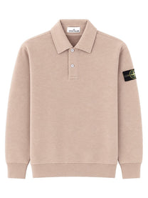 Stone Island Men's Oversize Sweatshirt with Collar Polo Beige