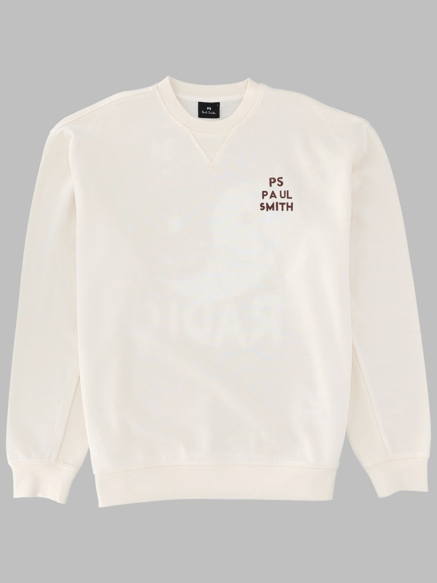 Ps By Paul Smith Men's Felpa Oversize Con Stampa White