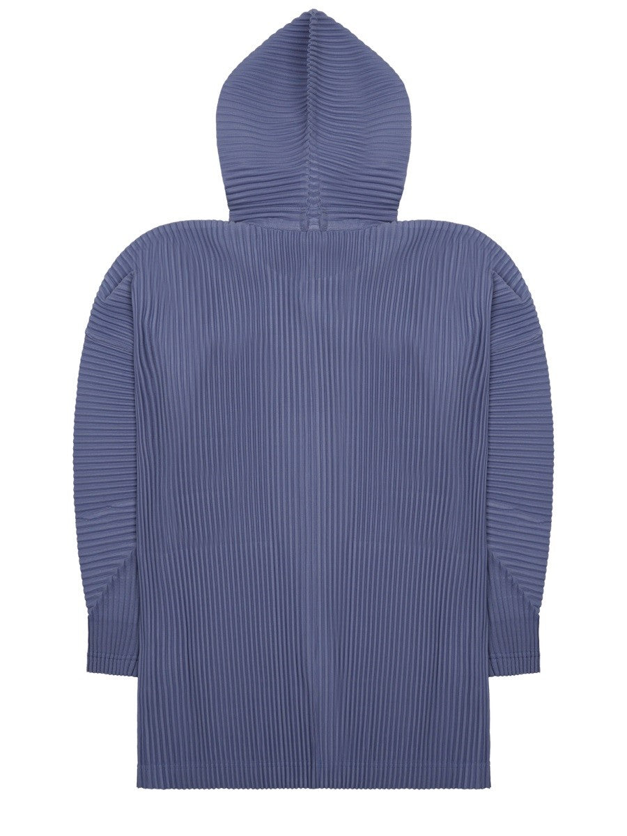 Homme Plisse Issey Miyake Men's Felpa Plissettata Con Bottoni Purple