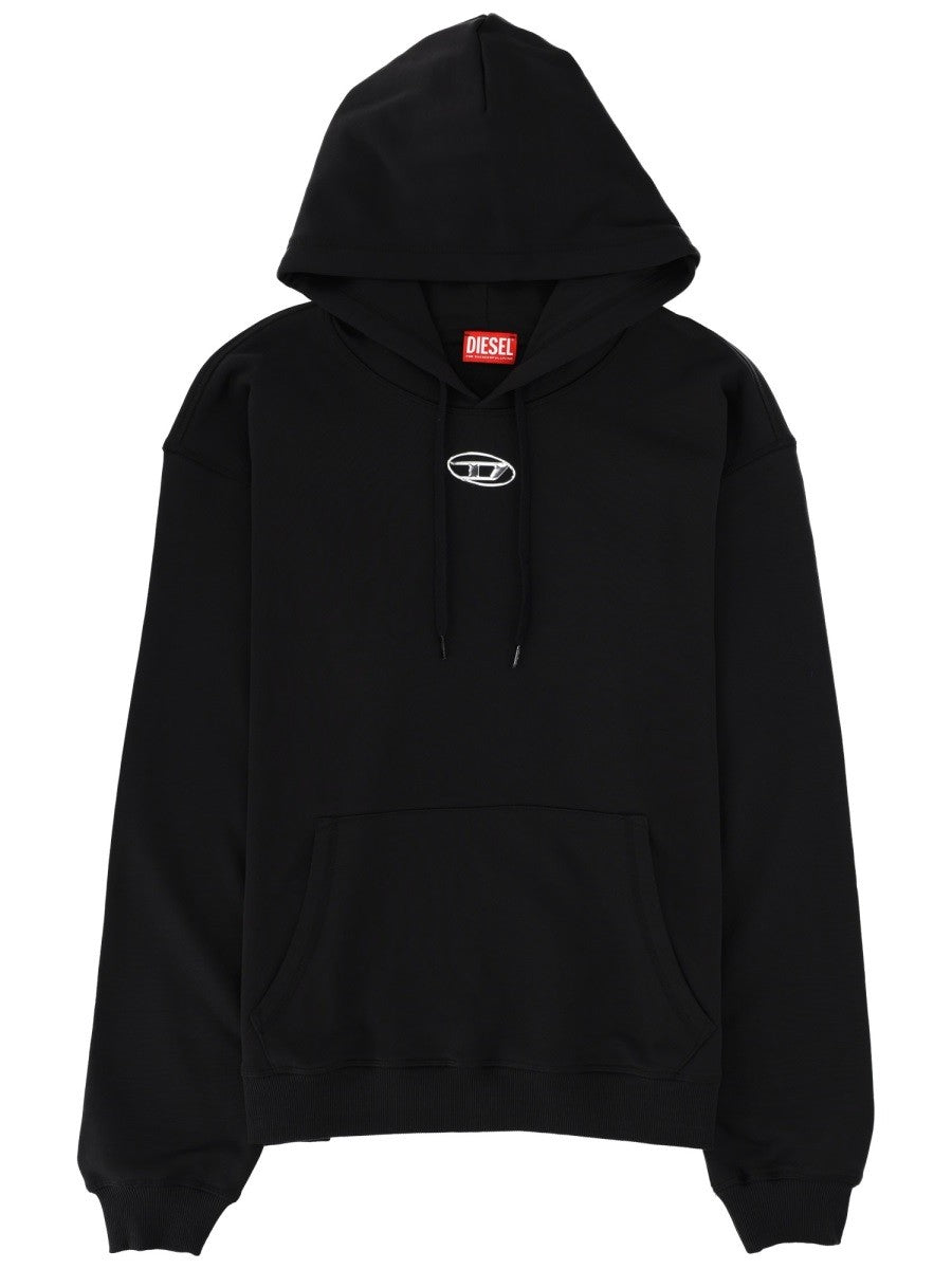 Diesel Men's Felpa Norm Hood Iod Black