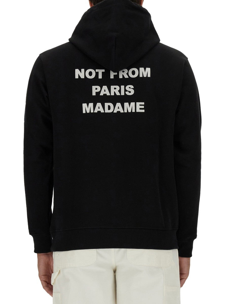 Drôle de Monsieur Men's Felpa Slogan Black