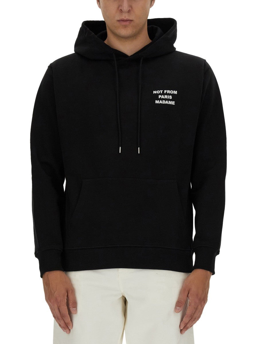 Drole De Monsieur Men's Felpa Slogan Black Drole De Monsieur