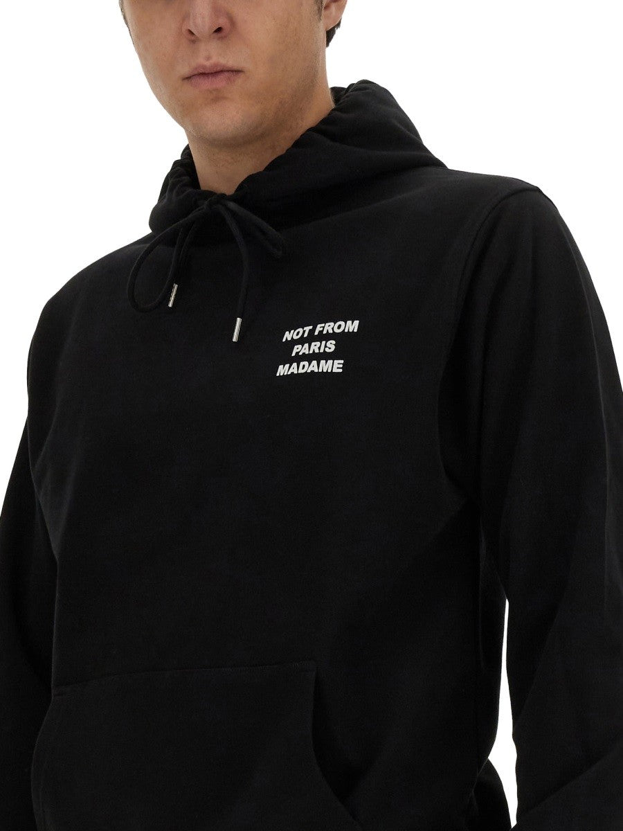 Drôle de Monsieur Men's Felpa Slogan Black