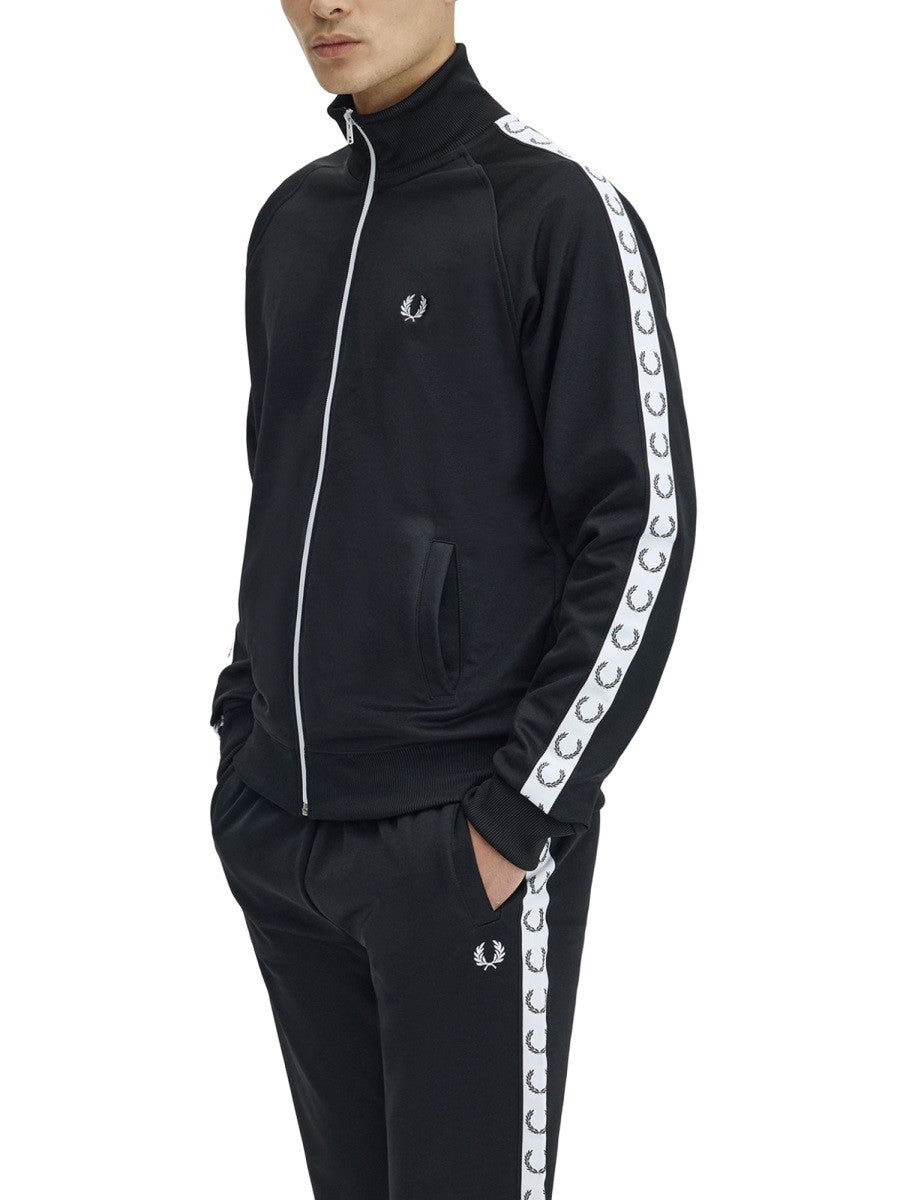 Fred Perry Men's Zip Tracksuit Sweatshirt Black, view 3