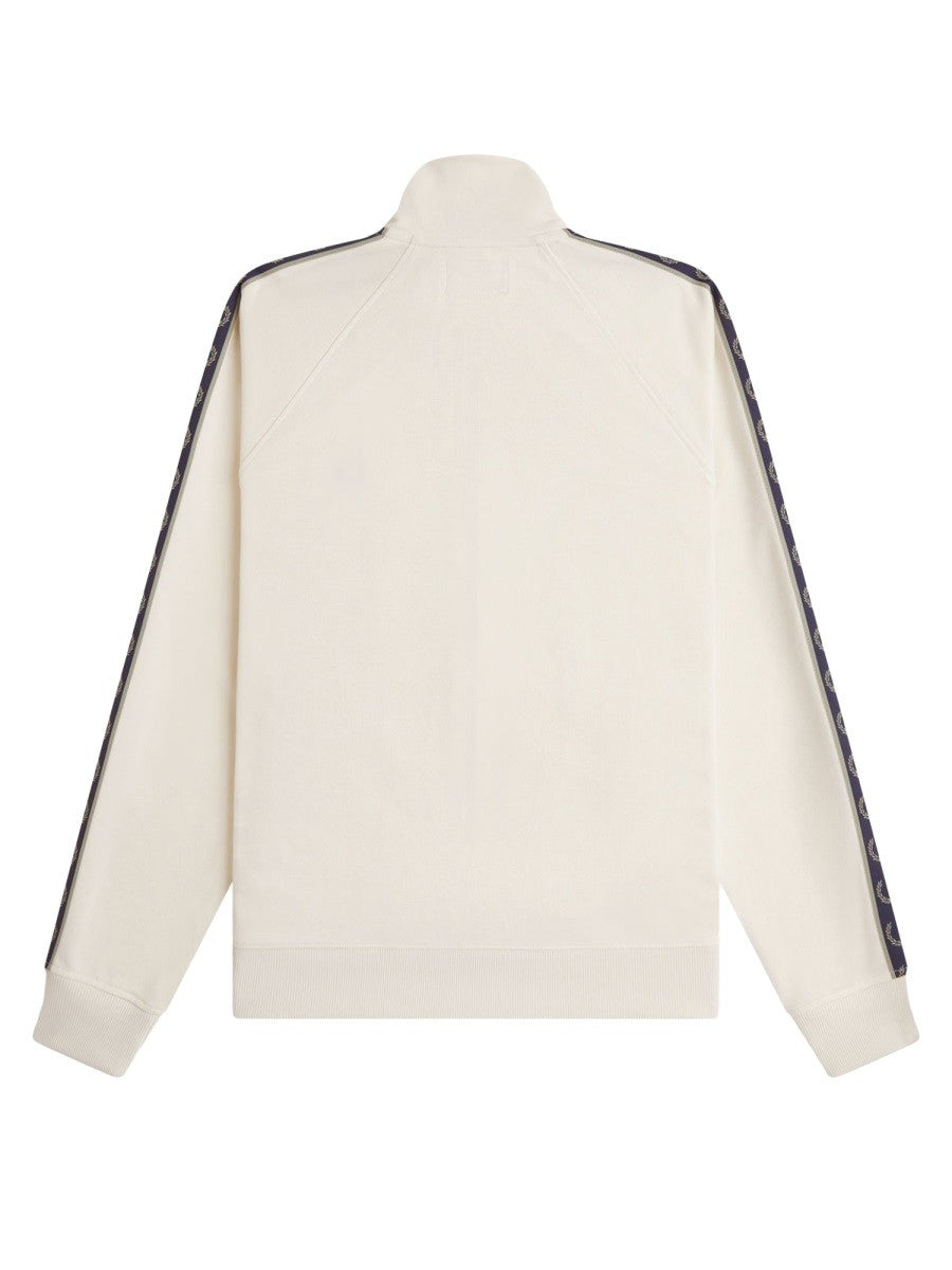 Fred Perry Men's Zip Tracksuit Sweatshirt White, view 4