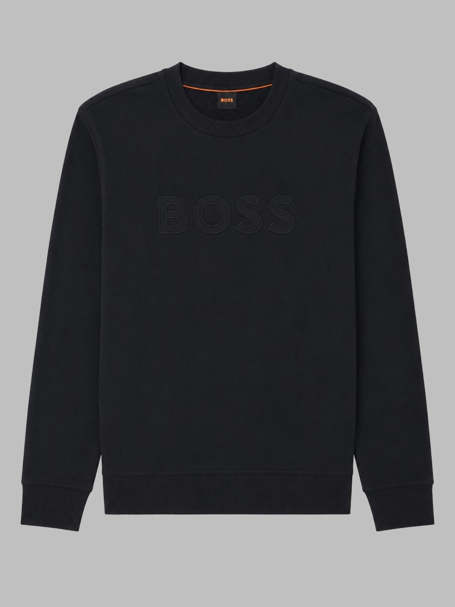 BOSS Men's Felpa Welogo Relaxed Fit Black