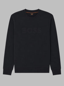 BOSS Men's Felpa Welogo Relaxed Fit Black