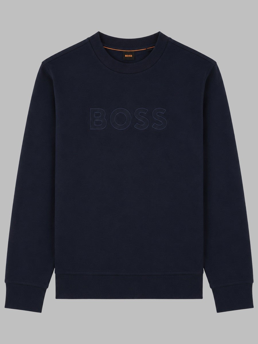 BOSS Men's Felpa Welogo Relaxed Fit Blue