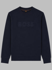BOSS Men's Felpa Welogo Relaxed Fit Blue