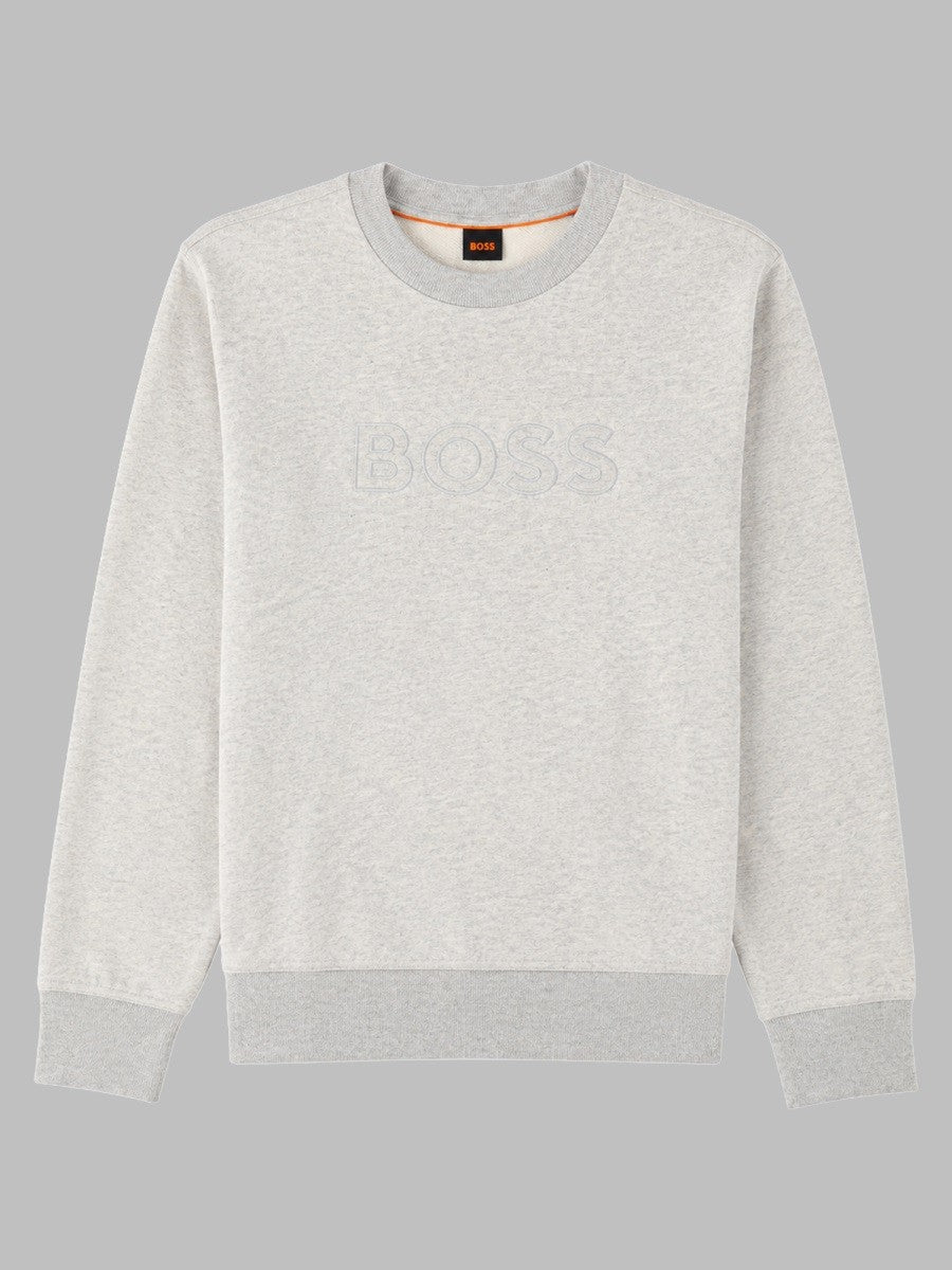 BOSS Men's Felpa Welogo Relaxed Fit Grey