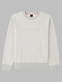 BOSS Men's Felpa Welogo Relaxed Fit Grey