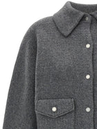 Guest In Residence Felt Bomber Jacket Grey, view 3