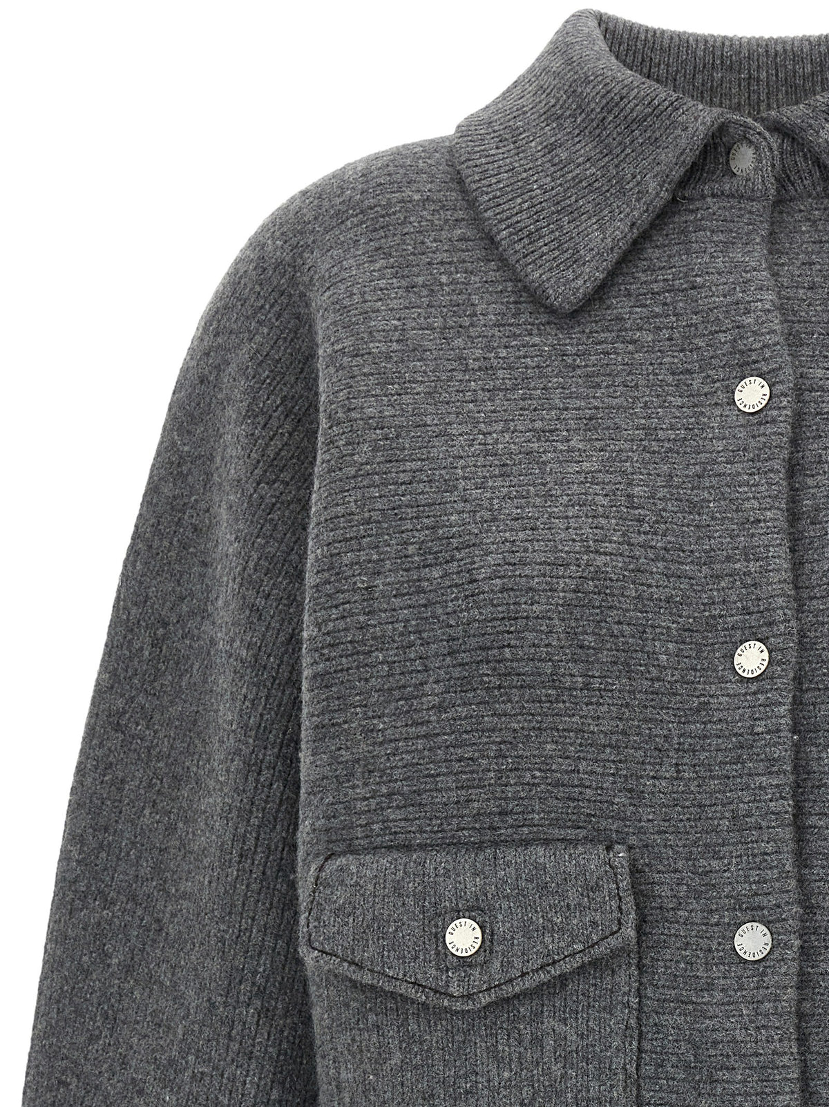 Guest In Residence Felt Bomber Jacket Grey, view 3