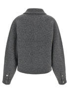 Guest In Residence Felt Bomber Jacket Grey, view 2