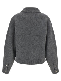 Guest In Residence Felt Bomber Jacket Grey, view 2