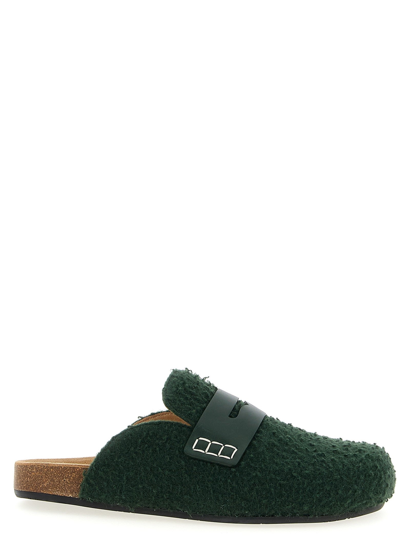 JW Anderson Felt Loafer Mules Green