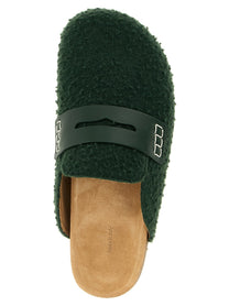 JW Anderson Felt Loafer Mules Green