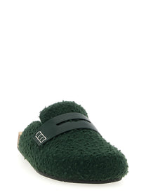 JW Anderson Felt Loafer Mules Green
