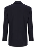 Saint Laurent Felted Wool Gabardine Blazer Jacket Blue