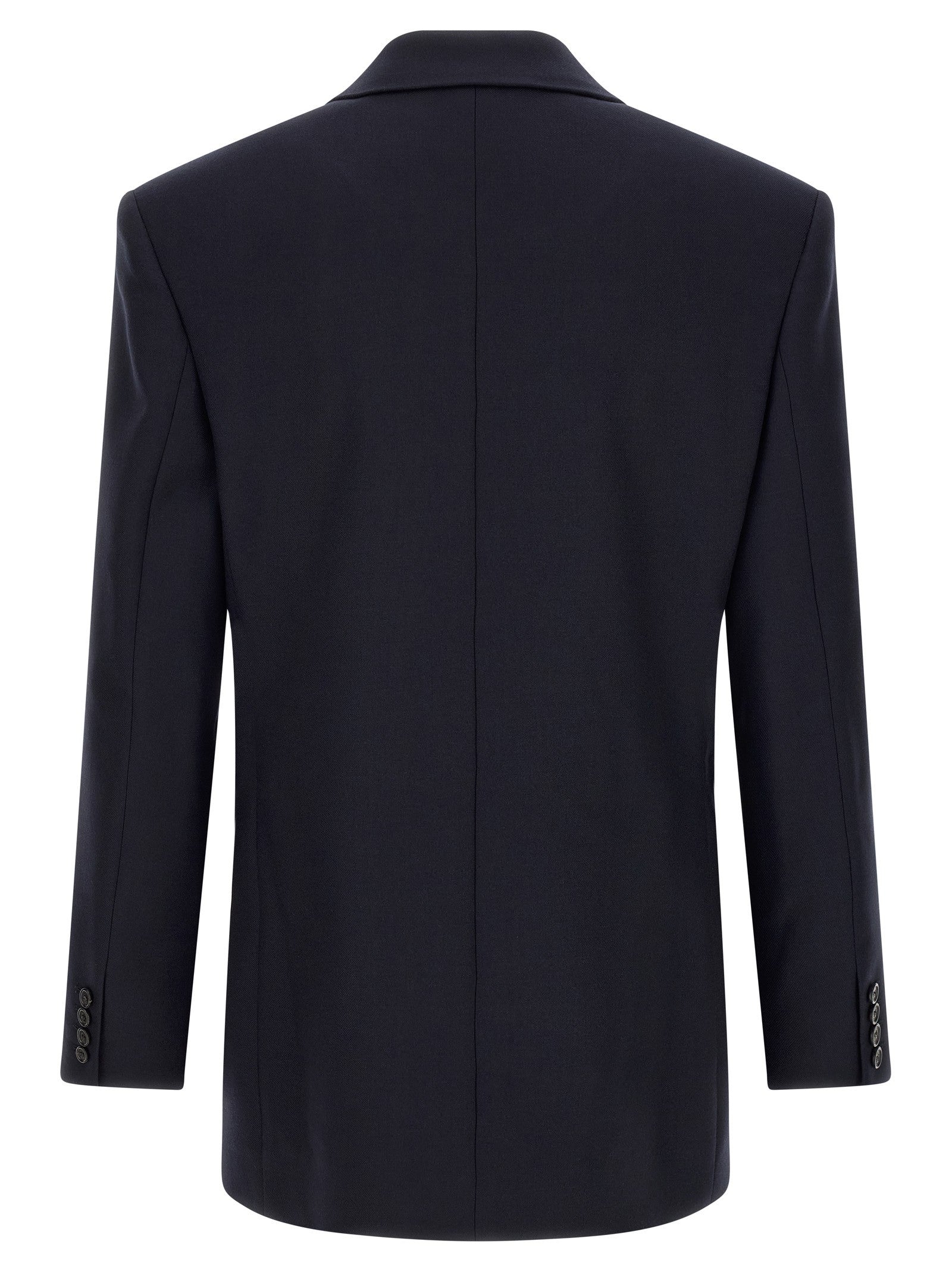 Saint Laurent Felted Wool Gabardine Blazer Jacket Blue