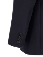 Saint Laurent Felted Wool Gabardine Blazer Jacket Blue