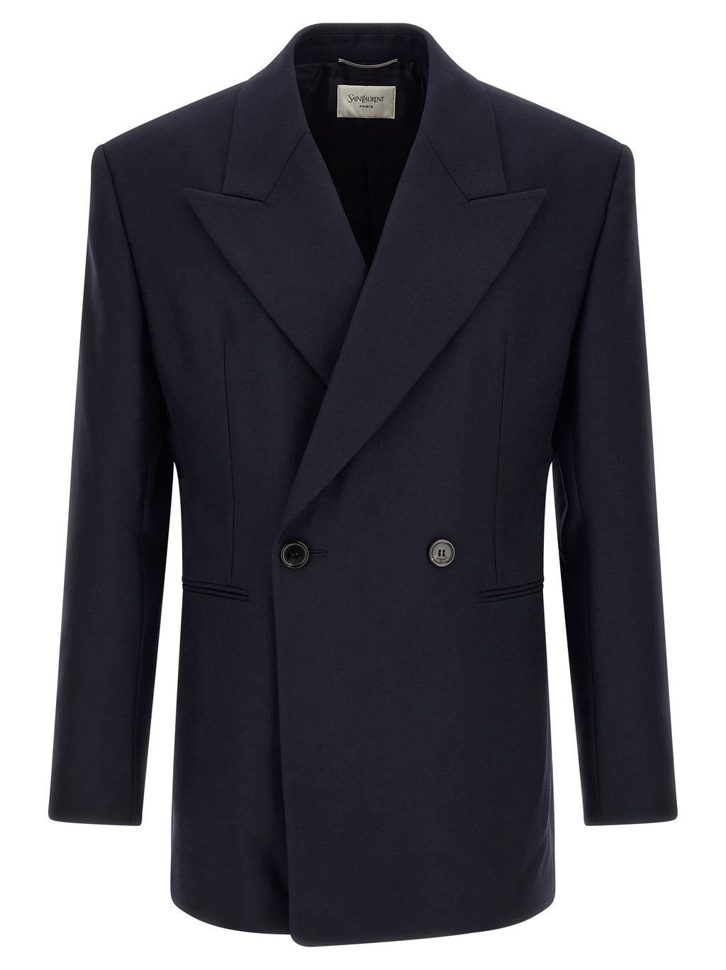 Saint Laurent Felted Wool Gabardine Blazer Jacket Blue