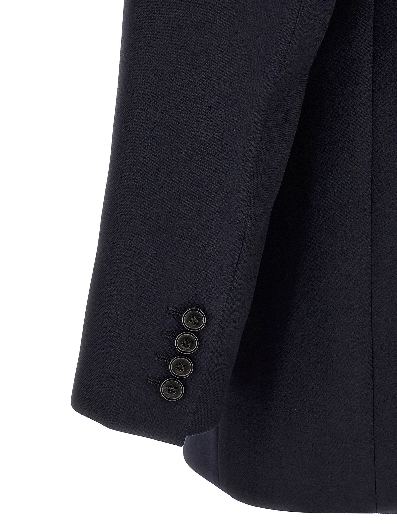 Saint Laurent Felted Wool Gabardine Blazer Jacket Blue