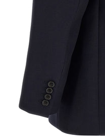 Saint Laurent Felted Wool Gabardine Blazer Jacket Blue