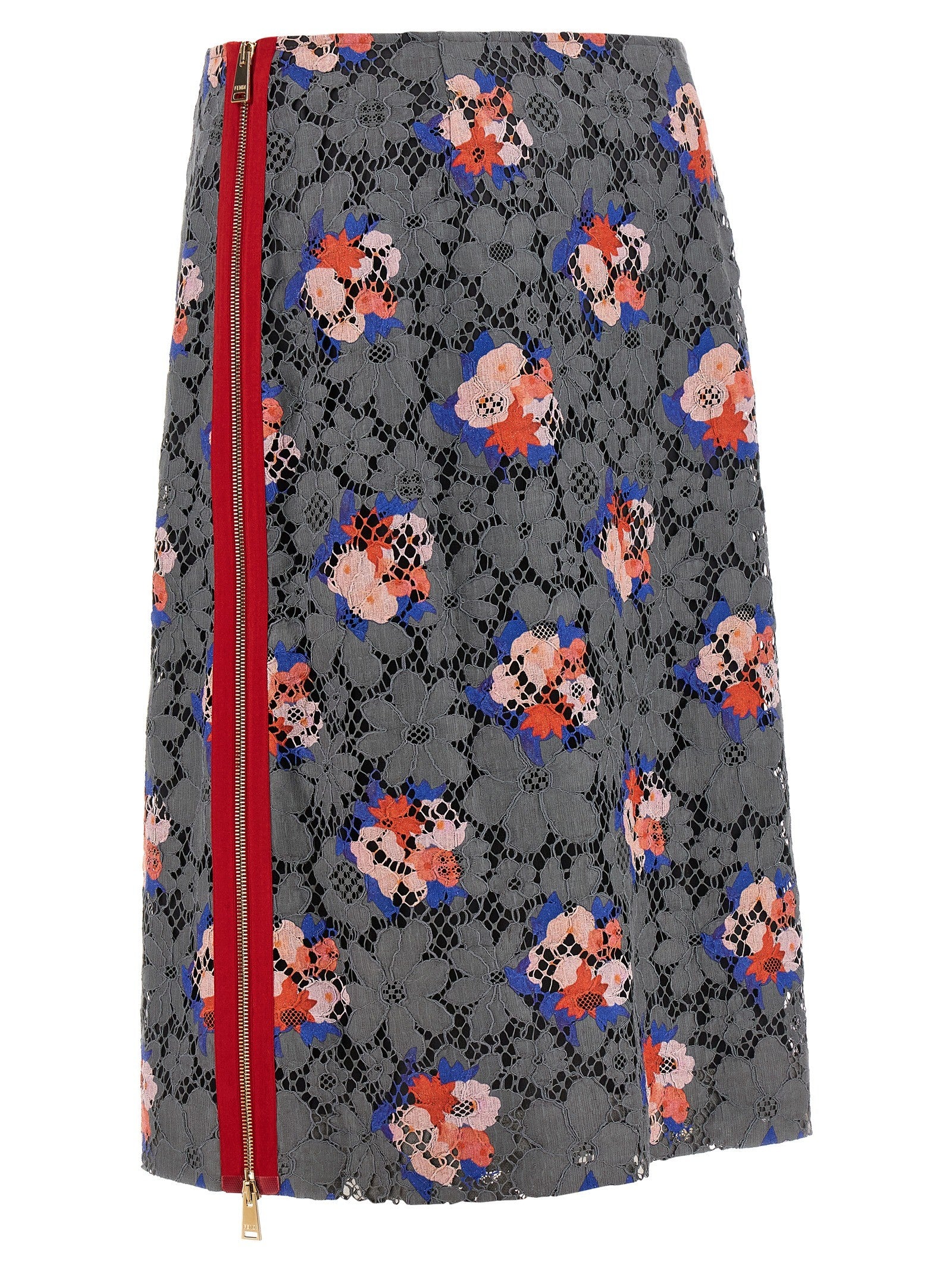 Fendi Fendi Bouquet Lace Skirt Grey
