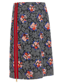 Fendi Fendi Bouquet Lace Skirt Grey