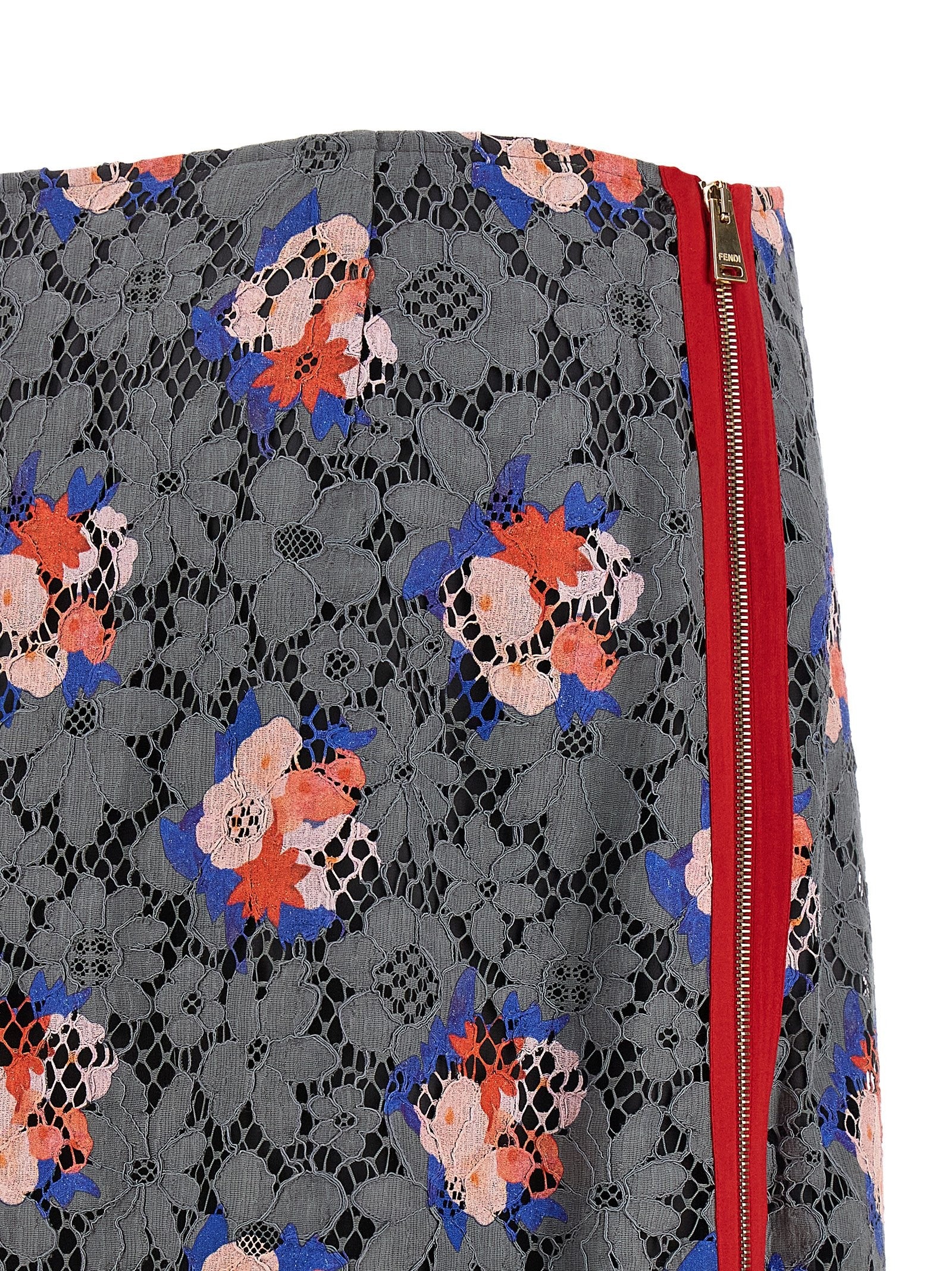 Fendi Fendi Bouquet Lace Skirt Grey