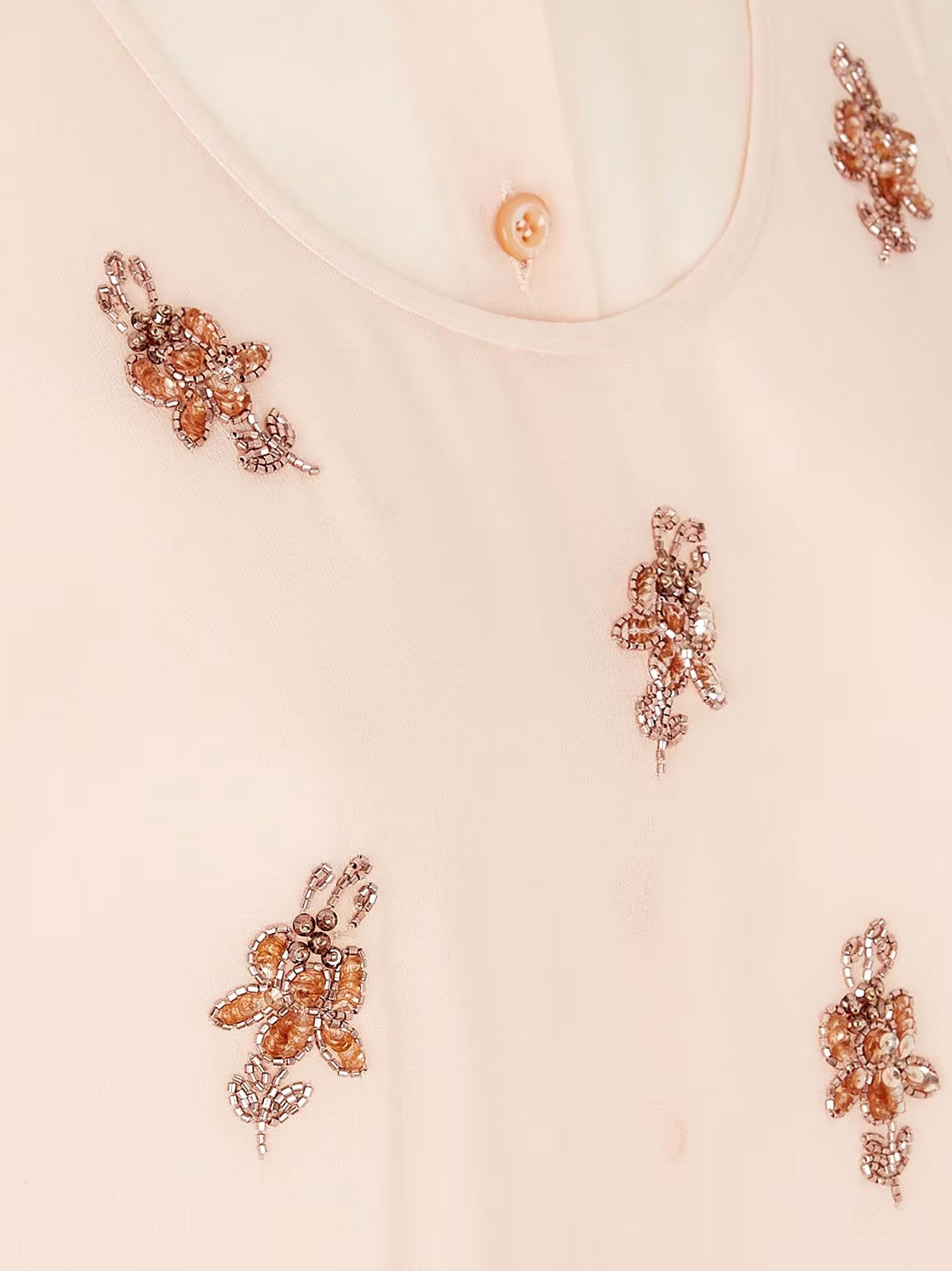Fendi - Fendi Georgette Top With Rhinestones And Sequins Embroidery - Woman-&gt;Clothing-&gt;T-Shirts and Top